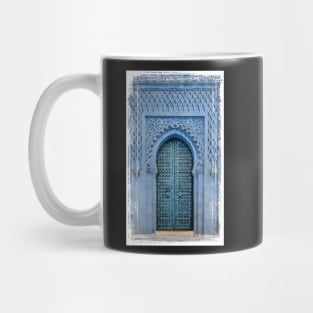 Blue Moroccan riad door Mug